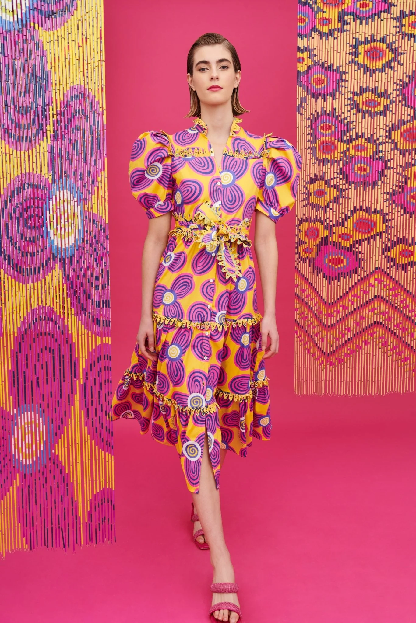 LOTTIE DRESS ACID FLOWERS YELLOW - Image 3