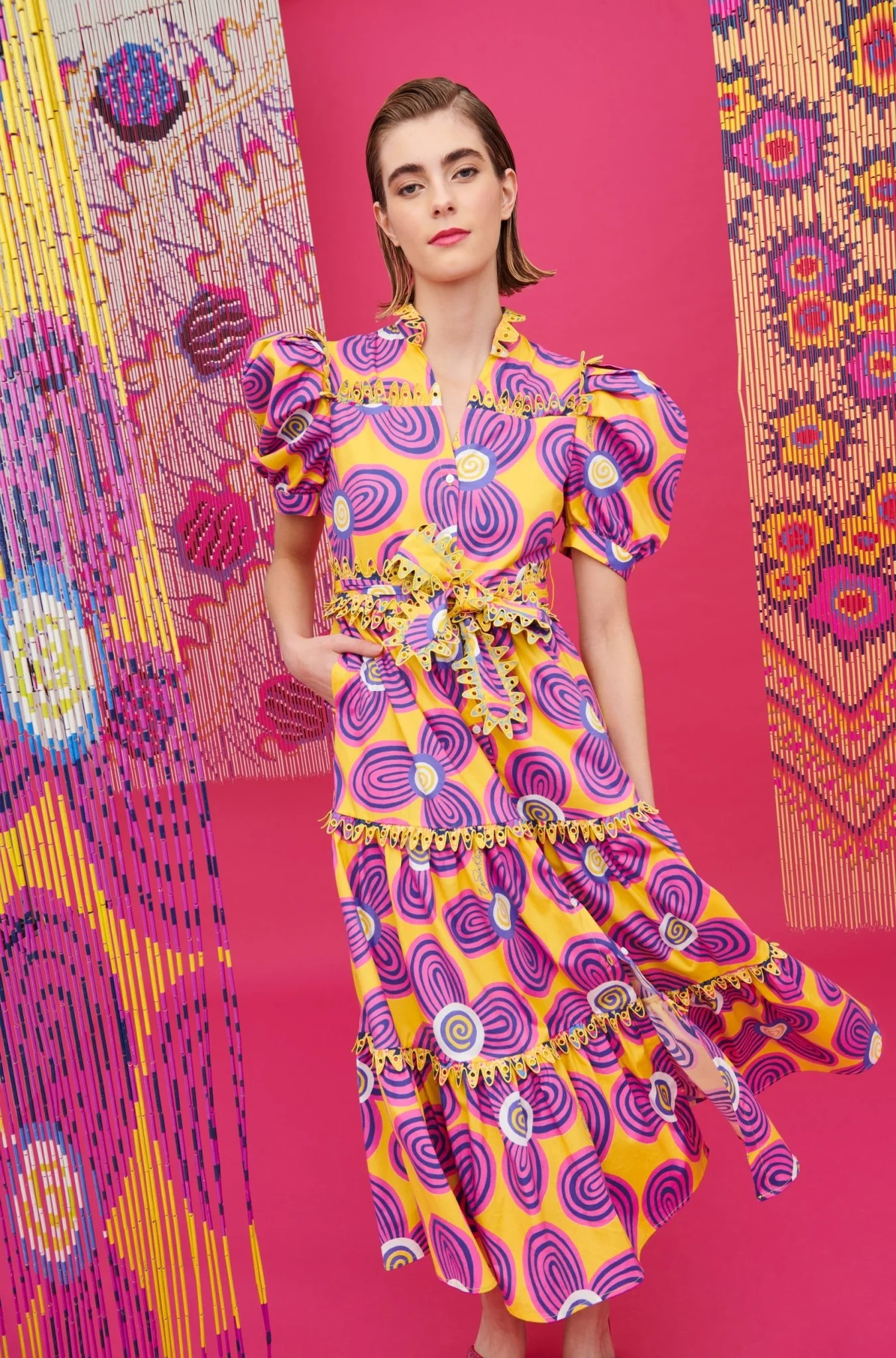 LOTTIE DRESS ACID FLOWERS YELLOW - Image 5
