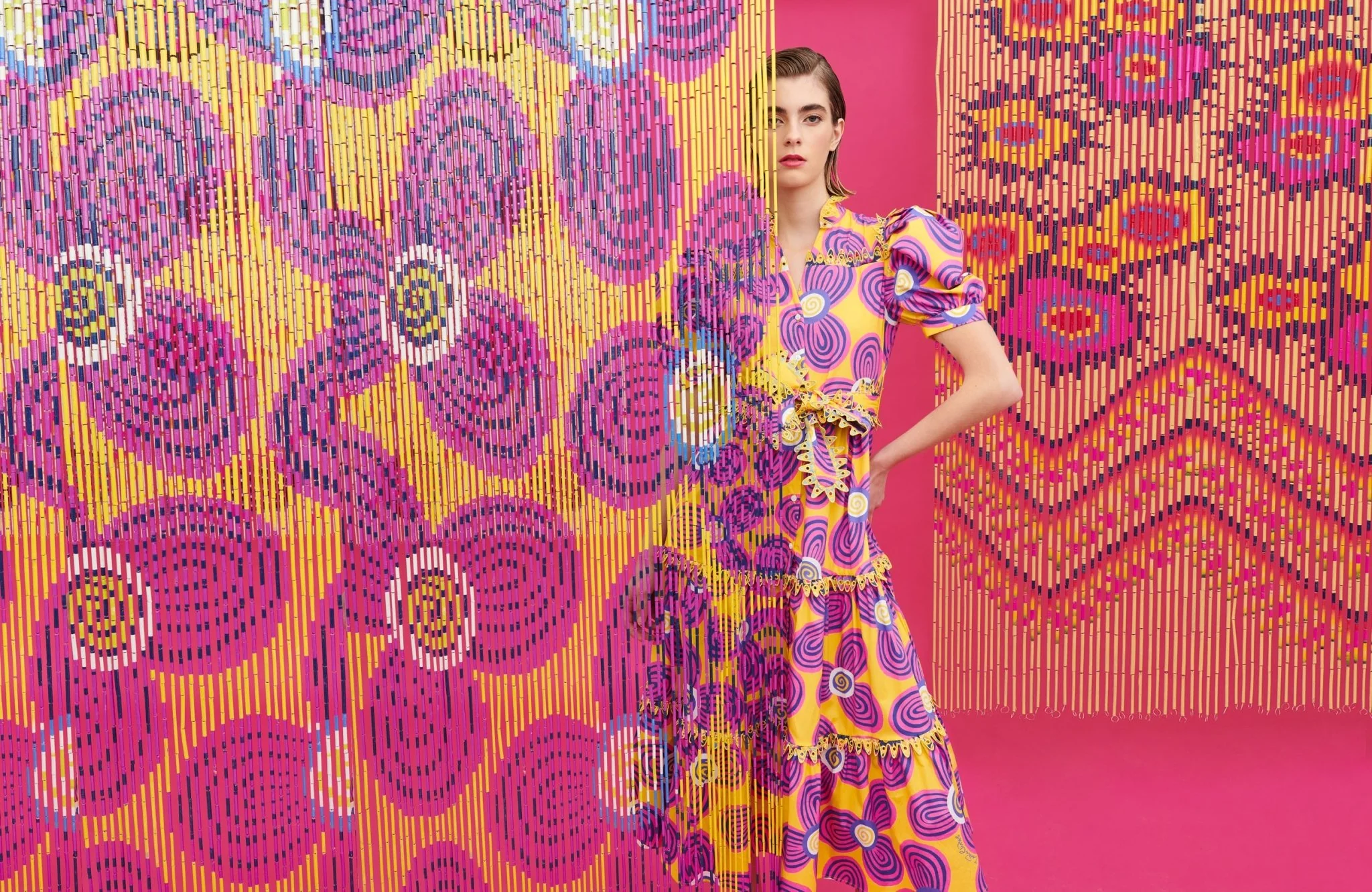 LOTTIE DRESS ACID FLOWERS YELLOW - Image 7