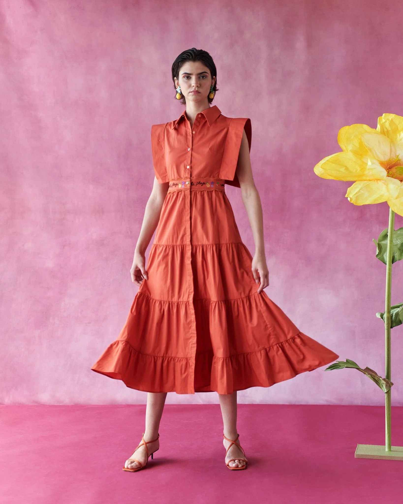 Lucero Dress Orange - Image 4