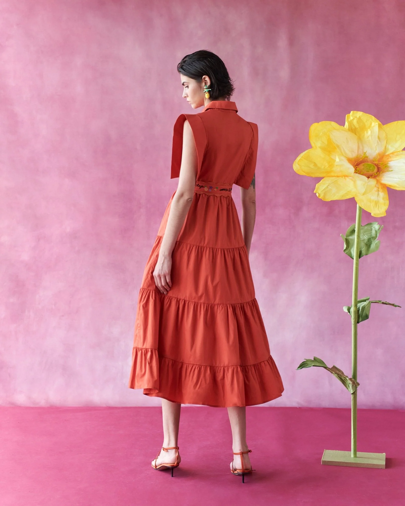 Lucero Dress Orange - Image 5
